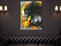 Мчащийся черный конь Изображение 2